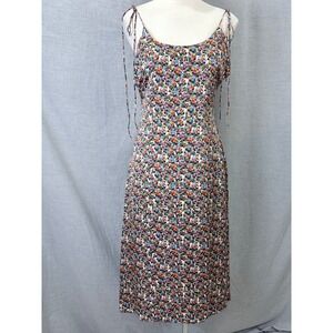 For Love & Lemons Floral Tie Shoulder Slip Midi Dress Multi Color Size L